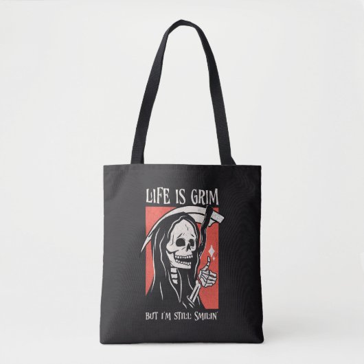 Tote Bag La Vie Est Grave Drôle Grave Faucheuse Drôle Jeu S (Devant)