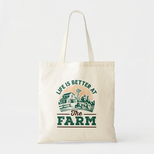 Tote Bag La Vie Est Meilleure À La Ferme (Devant)