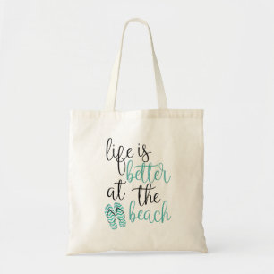 Tote Bag La Vie Est Meilleure À La Plage De Mignons Tongs