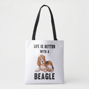 Tote Bag La vie est meilleure avec un Beagle