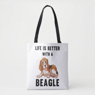 Tote Bag La vie est meilleure avec un Beagle