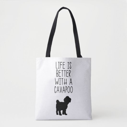 Tote Bag La Vie Est Meilleure Avec Un Cavapoo (Devant)