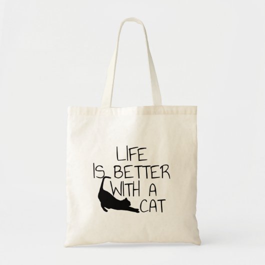 Tote Bag La Vie Est Meilleure Avec Un Chat (Devant)