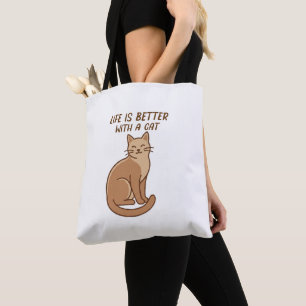 Tote Bag La vie est meilleure avec un chat – Conception ado