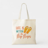 Tote Bag La Vie Est Meilleure En Flip Flops, Citation Été (Dos)