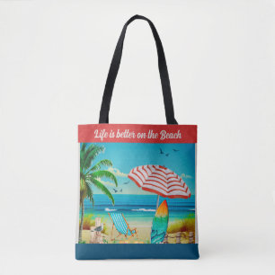 Tote Bag La vie est meilleure sur la plage, été