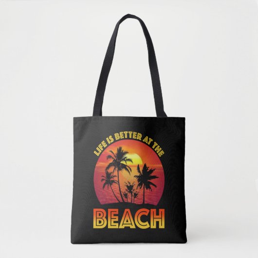 Tote Bag La Vie Est Mieux À La Plage (Devant)