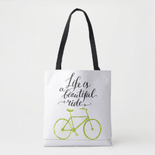 Tote Bag La vie est un beau vert de chaux de tour