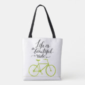 Tote Bag La vie est un beau vert de chaux de tour (Dos)