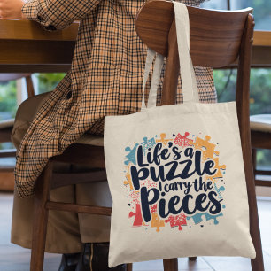 Tote Bag La vie est un Puzzle amusant unique