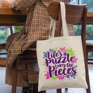 Tote Bag La vie est un Puzzle amusant unique