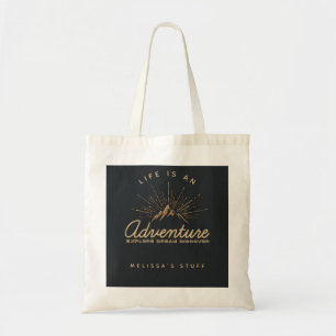 Tote Bag La vie est une montagne d'aventure avec rayons sol