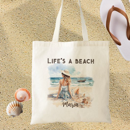 Tote Bag La vie est une plage personnalisée