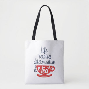 Tote Bag La vie exige une détermination et un citation amu