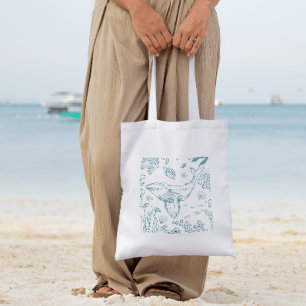 Tote Bag La vie marine dessinée à la main