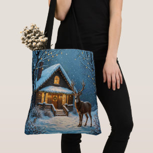 Tote Bag La visite de Noël enneigée de Big Buck