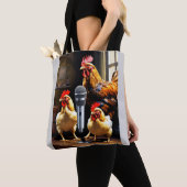 Tote Bag La volaille en session – Des poules avec micro et  (De près)