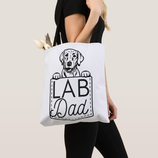 Tote Bag "Lab Papa" Peek-a-Boo Premium Fourre-tout (De près)