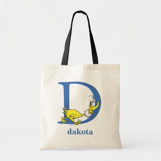 Tote Bag L'ABC de Dr Seuss : Lettre D - Bleu | Ajoutez votr (Devant)