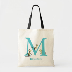 Tote Bag L'ABC de Dr Seuss : Lettre M - Bleu sarcelle   Ajo