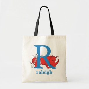 Tote Bag L'ABC de Dr Seuss : Lettre R - Bleu Ajoutez votr