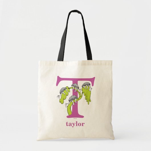 Tote Bag L'ABC de Dr Seuss : Lettre T - Violet | Ajoutez vo (Devant)