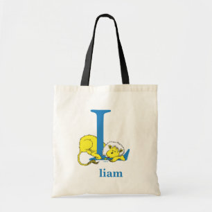 Tote Bag L'ABC du Dr Seuss : Lettre L - Bleu Ajoutez votr