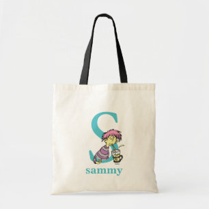 Tote Bag L'ABC du Dr Seuss : Lettre S - Bleu Ajoutez votr