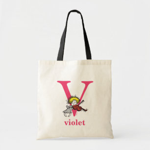 Tote Bag L'ABC du Dr Seuss : Lettre V - Rose Ajoutez votr