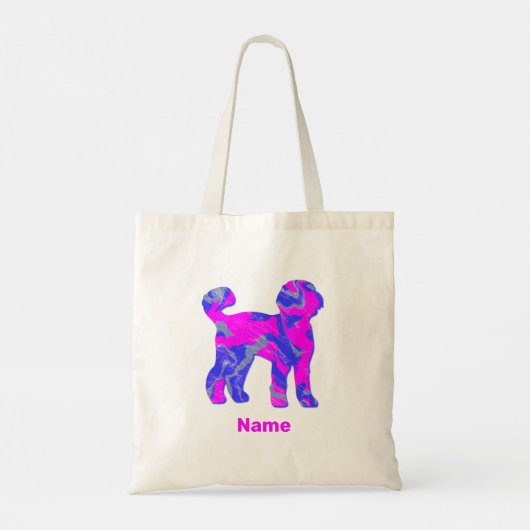 Tote Bag Labradoodé Chien Silhouette Fou Rose Hot (Dos)