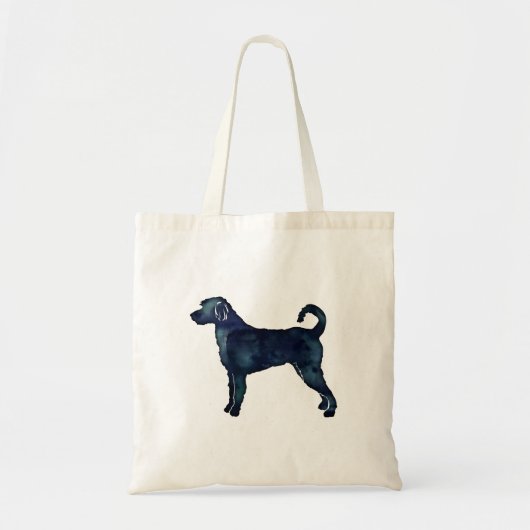 Tote Bag Labradoodle Chien race Silhouette Aquarelle noire (Devant)