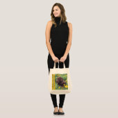 Tote Bag Labrador Chocolat Réutilisable dans un Champ de Pa (Devant (modèle))