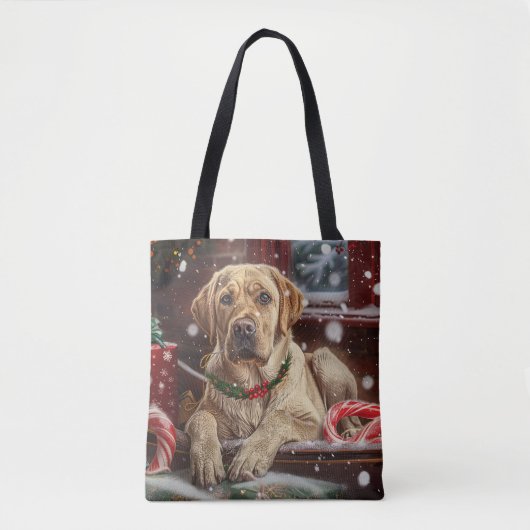 Tote Bag Labrador de Noël Festif (Devant)