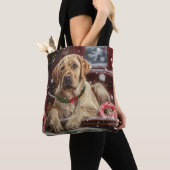 Tote Bag Labrador de Noël Festif (De près)