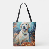 Tote Bag Labrador Halloween avec la peur Citrouille (Dos)