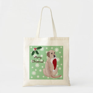 Tote Bag Labrador jaune avec le flocon de neige de