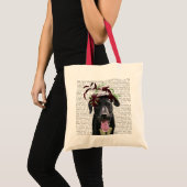 Tote Bag Labrador Noir Avec Fascinateur Vert (Devant (produit))