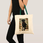 Tote Bag Labrador noir en hiver (Devant (produit))