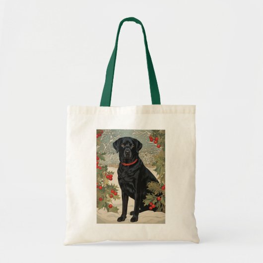 Tote Bag Labrador noir en hiver (Devant)
