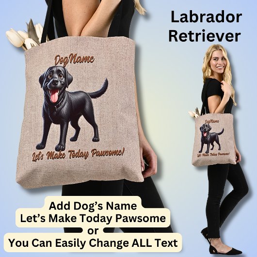 Tote Bag Labrador Retriever - Ajouter le nom du chien, modi
