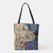 Tote Bag Labrador Retriever Butterfly Dog Art | Yellow Lab (Dos)