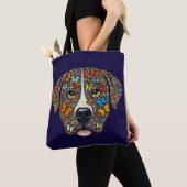 Tote Bag Labrador Retriever Butterfly Kaleidoscope Portrait (De près)