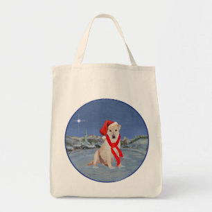 Tote Bag Labrador Retriever jaune de Noël