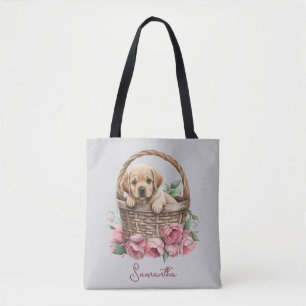 Tote Bag Labrador Retriever Puppy Blue
