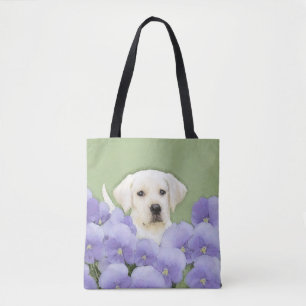 Tote Bag Labrador Retriever Puppy Painting Original Chien A