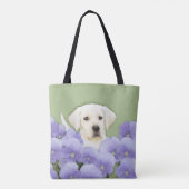 Tote Bag Labrador Retriever Puppy Painting Original Chien A (Dos)