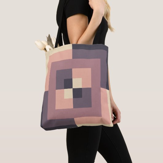 Tote Bag Labyrinthe de crème de café (De près)