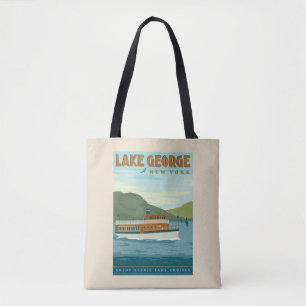 Tote Bag Lac George, New York Bateau vintage