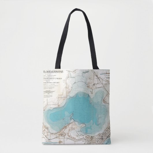 Tote Bag Lac hydrographique Mendota de carte (Devant)