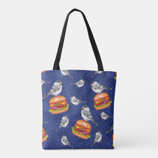 Tote Bag Lac Tahoe Cheeseburger Bird Mountain Chickadee (Dos)
